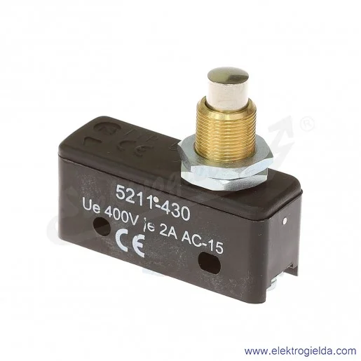 Łącznik krańcowy miniaturowy 5211-430 z popychaczem teleskopowym, długim 1P Łącznik krańcowy miniaturowy 5211-430 z popychaczem teleskopowym, długim 1P