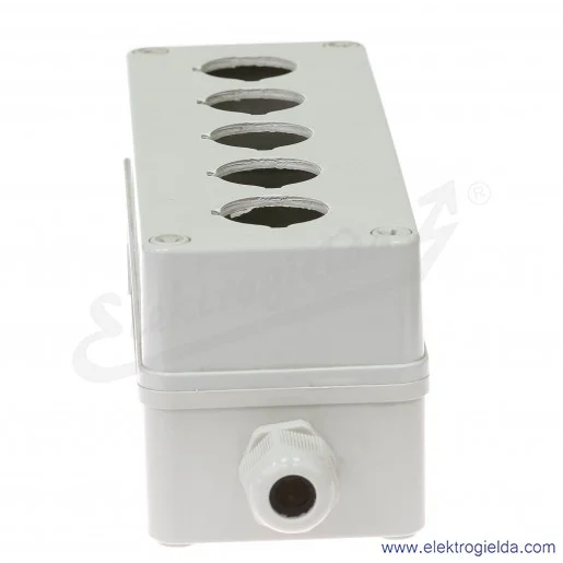 Kaseta sterownicza K-5 szara, 5 otworów, fi 30mm Kaseta sterownicza K-5 szara, 5 otworów, fi 30mm