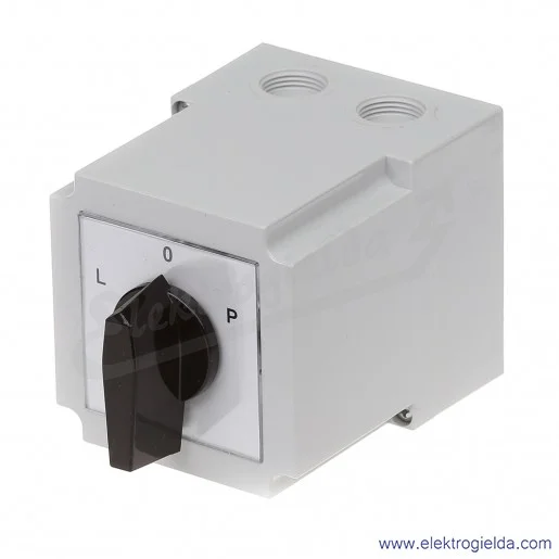 4G16-11-PK /L-0-P/ 16A Łącznik krzywkowy 3-fazowy Lewo-Prawo w obudowie 4G16-11-PK /L-0-P/ 16A Łącznik krzywkowy 3-fazowy Lewo-Prawo w obudowie