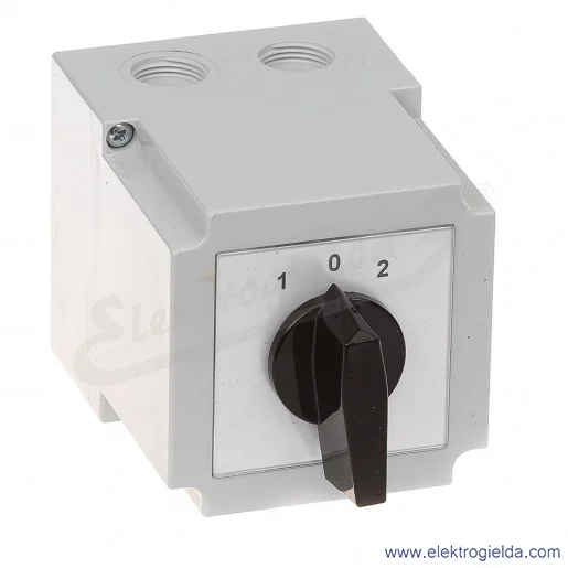 4G16-26-PK /L- 0 -P/ 16A Łącznik krzywko 3-fazowy Lewo-Prawo z samopowrotem do pozycji 0, w obudowie 4G16-26-PK /L- 0 -P/ 16A Łącznik krzywko 3-fazowy Lewo-Prawo z samopowrotem do pozycji 0, w obudowie