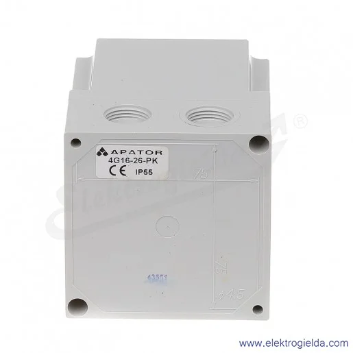 4G16-26-PK /L- 0 -P/ 16A Łącznik krzywko 3-fazowy Lewo-Prawo z samopowrotem do pozycji 0, w obudowie 4G16-26-PK /L- 0 -P/ 16A Łącznik krzywko 3-fazowy Lewo-Prawo z samopowrotem do pozycji 0, w obudowie