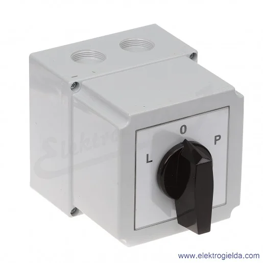 4G40-11-PK /L-0-P/ 40A Łącznik krzywkowy 3-fazowy Lewo-Prawo w obudowie 4G40-11-PK /L-0-P/ 40A Łącznik krzywkowy 3-fazowy Lewo-Prawo w obudowie