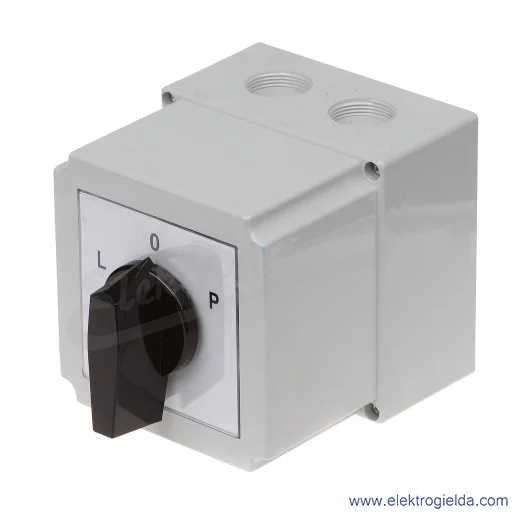 4G63-11-PK /L-0-P/ 63A Łącznik krzywkowy 3-fazowy Lewo-Prawo w obudowie 4G63-11-PK /L-0-P/ 63A Łącznik krzywkowy 3-fazowy Lewo-Prawo w obudowie