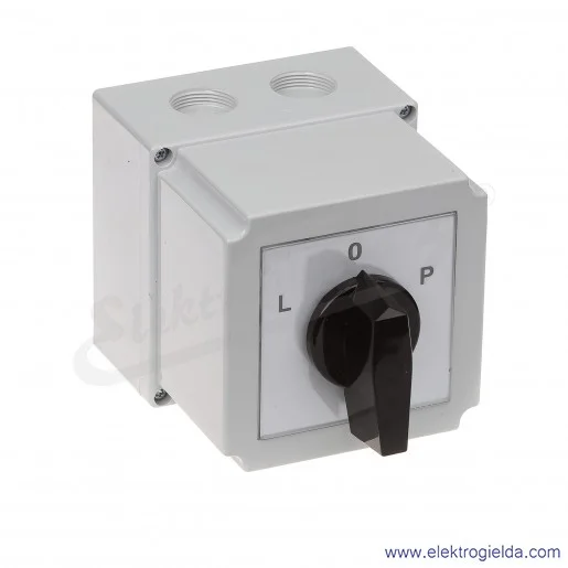 4G80-11-PK /L-0-P/ 80A Łącznik krzywkowy 3-fazowy Lewo-Prawo w obudowie 4G80-11-PK /L-0-P/ 80A Łącznik krzywkowy 3-fazowy Lewo-Prawo w obudowie