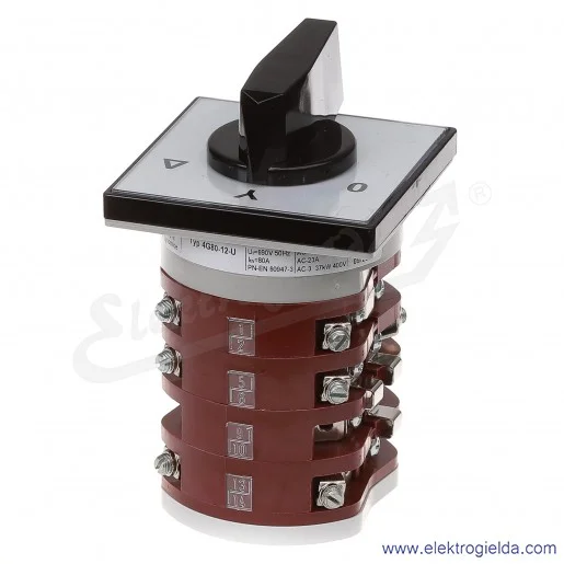 4G80-12-U /0-Y-D/ 80A Łącznik krzywkowy Gwiazda-Trójkąt, bez obudowy 4G80-12-U /0-Y-D/ 80A Łącznik krzywkowy Gwiazda-Trójkąt, bez obudowy