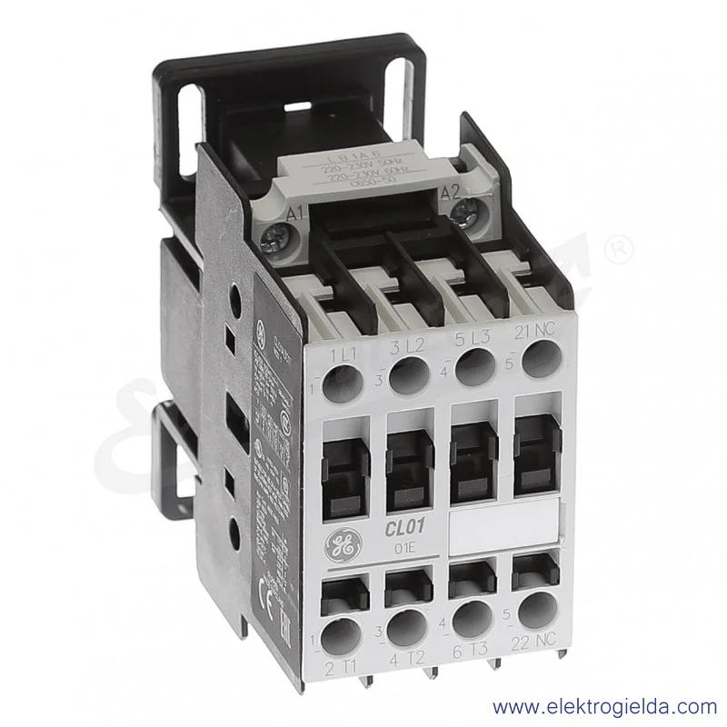 Stycznik CL01A301T6 230V AC 50/60 HZ, 1NC, 5.5KW/400V AC-3, 25A AC-1, 3-polowy Stycznik CL01A301T6 230V AC 50/60 HZ, 1NC, 5.5KW/400V AC-3, 25A AC-1, 3-polowy