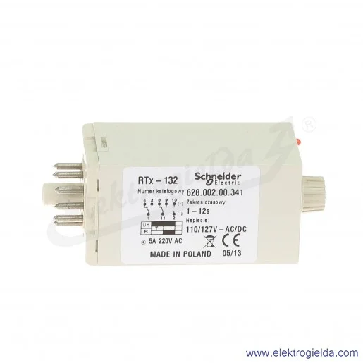 Przekaźnik czasowy 628-002-00-341, RTX132, 110/127VAC/DC, 1-12s Przekaźnik czasowy 628-002-00-341, RTX132, 110/127VAC/DC, 1-12s