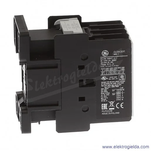 Stycznik CL01A301T2 42V AC 50/60 HZ, 1NC, 5.5KW/400V AC-3, 25A AC-1, 3-polowy Stycznik CL01A301T2 42V AC 50/60 HZ, 1NC, 5.5KW/400V AC-3, 25A AC-1, 3-polowy