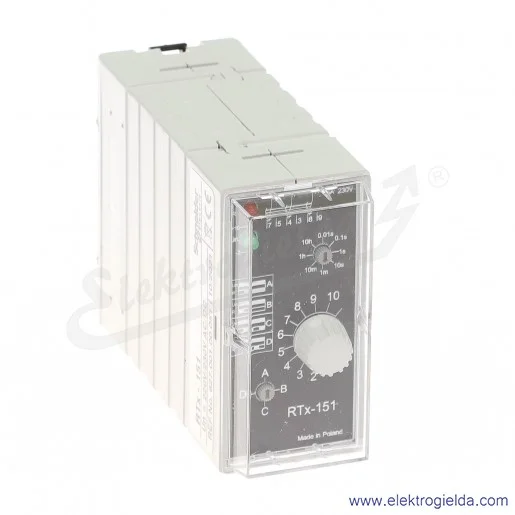 Przekaźnik czasowy 627-001-00-051, RTX151, 220/230VAC/DC, wielofunkcyjny Przekaźnik czasowy 627-001-00-051, RTX151, 220/230VAC/DC, wielofunkcyjny