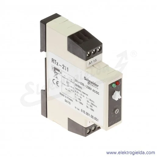Przekaźnik czasowy elektroniczny 610-001-00-051, RTX211, 220/230VAC/DC Przekaźnik czasowy elektroniczny 610-001-00-051, RTX211, 220/230VAC/DC