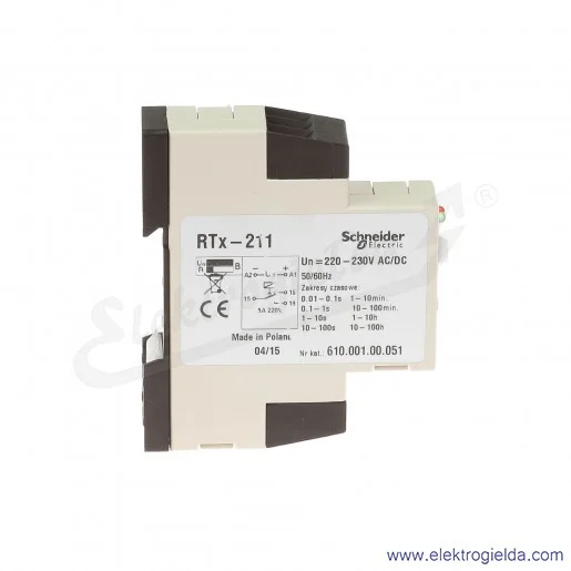 Przekaźnik czasowy elektroniczny 610-001-00-051, RTX211, 220/230VAC/DC Przekaźnik czasowy elektroniczny 610-001-00-051, RTX211, 220/230VAC/DC