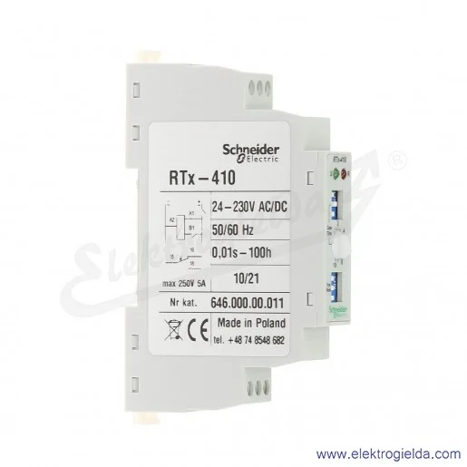 Przekaźnik czasowy 646-000-00-011, RTX410, 24/230VAC/DC, mikroprocesorowy Przekaźnik czasowy 646-000-00-011, RTX410, 24/230VAC/DC, mikroprocesorowy