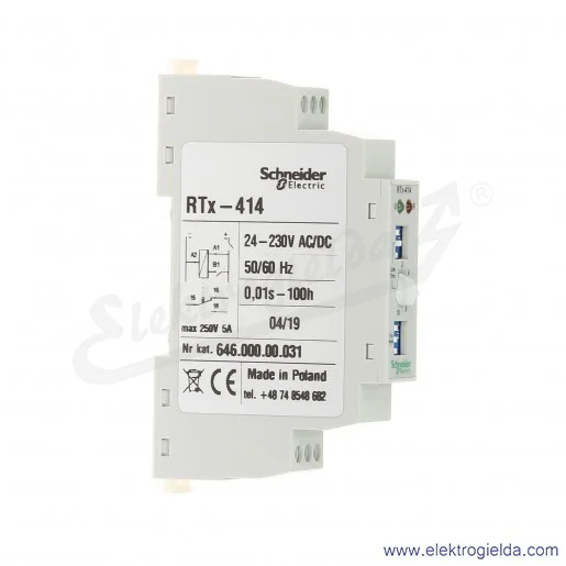 Przekaźnik czasowy 646-000-00-031, RTX414, 24...230V AC/DC, mikroprocesorowy Przekaźnik czasowy 646-000-00-031, RTX414, 24...230V AC/DC, mikroprocesorowy