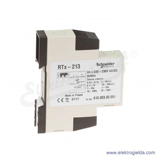 Przekaźnik czasowy elektroniczny 610-003-00-051, RTX213, 220/230VAC/DC Przekaźnik czasowy elektroniczny 610-003-00-051, RTX213, 220/230VAC/DC