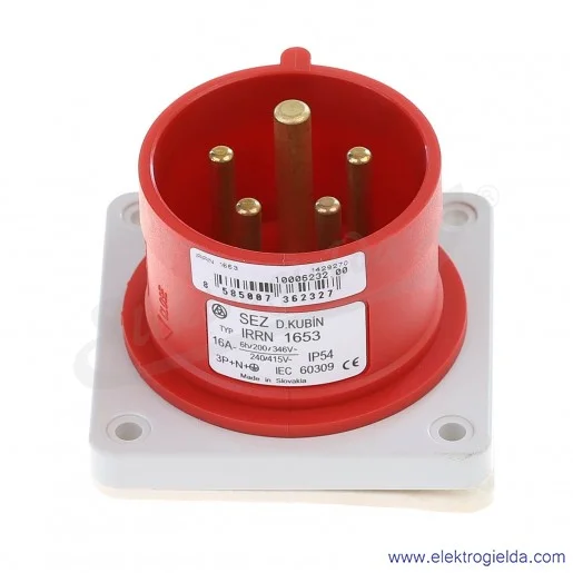 Wtyczka tablicowa odbiornikowa 5x16A 3P+N+PE Wtyczka tablicowa odbiornikowa 5x16A 3P+N+PE