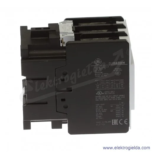 Stycznik CL09A300MU 400V AC 50/60 HZ, 45KW/400V AC-3, 140A AC-1, 3-polowy Stycznik CL09A300MU 400V AC 50/60 HZ, 45KW/400V AC-3, 140A AC-1, 3-polowy