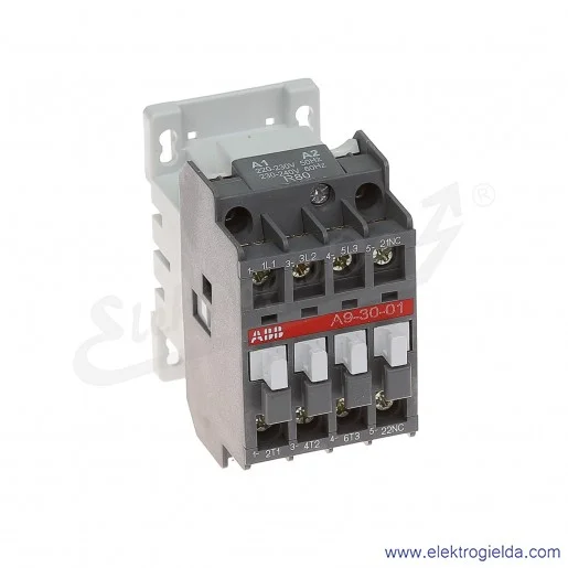 Stycznik A12-30-01 230V AC 50/60 HZ, 1NC, 5.5KW/400V AC-3, 27A AC-1, 3-polowy Stycznik A12-30-01 230V AC 50/60 HZ, 1NC, 5.5KW/400V AC-3, 27A AC-1, 3-polowy