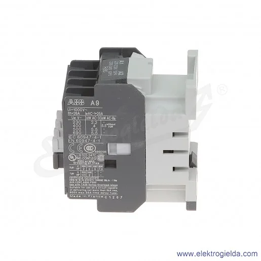 Stycznik A12-30-01 230V AC 50/60 HZ, 1NC, 5.5KW/400V AC-3, 27A AC-1, 3-polowy Stycznik A12-30-01 230V AC 50/60 HZ, 1NC, 5.5KW/400V AC-3, 27A AC-1, 3-polowy