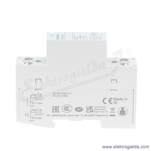 Stycznik instalacyjny 5TT5801-0   1 NO I 1 NC DLA 230, 400 V AC, 20 A, CEWKA 230 V AC