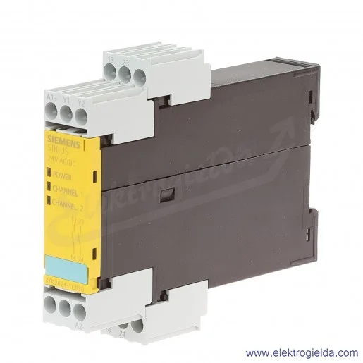 Przekaźnik bezpieczeństwa 3TK2824-1CB30 JEDNOSTKA PODST. AC/DC 24V, ZESTYKI ZWALNIAJĄCE: 2NO, AUTOSTART Przekaźnik bezpieczeństwa 3TK2824-1CB30 JEDNOSTKA PODST. AC/DC 24V, ZESTYKI ZWALNIAJĄCE: 2NO, AUTOSTART