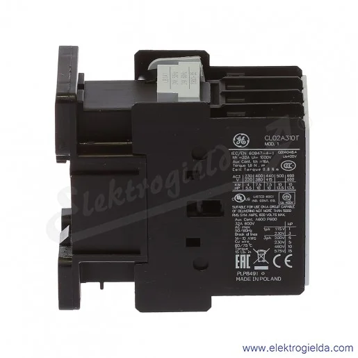 Stycznik CL02A310T1 24V AC 50/60 HZ, 1NO, 7.5KW/400V AC-3, 32A AC-1, 3-polowy Stycznik CL02A310T1 24V AC 50/60 HZ, 1NO, 7.5KW/400V AC-3, 32A AC-1, 3-polowy