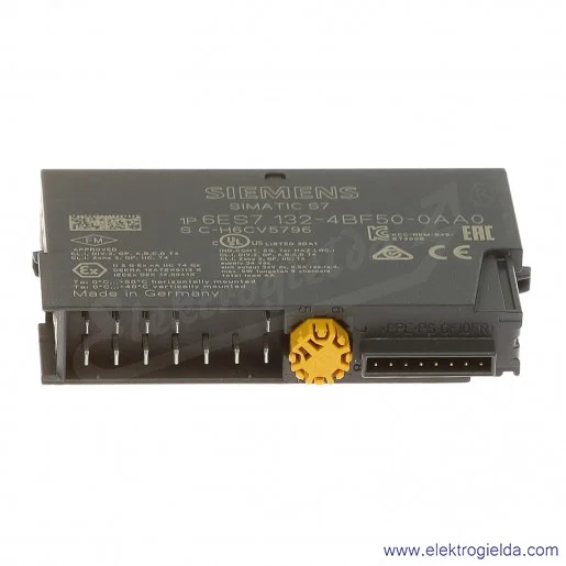 Moduł 6ES7132-4BF50-0AA0 ET 200S ,  MODUŁ 8 WYJŚĆ BINARNYCH TYPU SINK 24V DC/0,5A Moduł 6ES7132-4BF50-0AA0 ET 200S ,  MODUŁ 8 WYJŚĆ BINARNYCH TYPU SINK 24V DC/0,5A