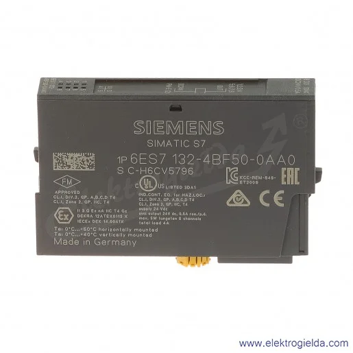 Moduł 6ES7132-4BF50-0AA0 ET 200S ,  MODUŁ 8 WYJŚĆ BINARNYCH TYPU SINK 24V DC/0,5A Moduł 6ES7132-4BF50-0AA0 ET 200S ,  MODUŁ 8 WYJŚĆ BINARNYCH TYPU SINK 24V DC/0,5A