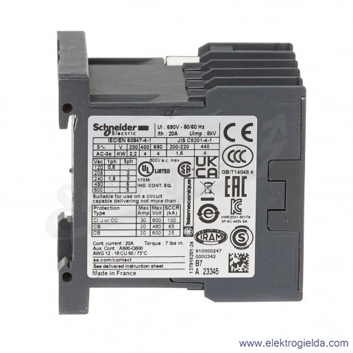 LC1K0910B7 1NO 4kW 20A Uc 24 VAC 50/60Hz Stycznik miniaturowy, zaciski śrubowe LC1K0910B7 1NO 4kW 20A Uc 24 VAC 50/60Hz Stycznik miniaturowy, zaciski śrubowe
