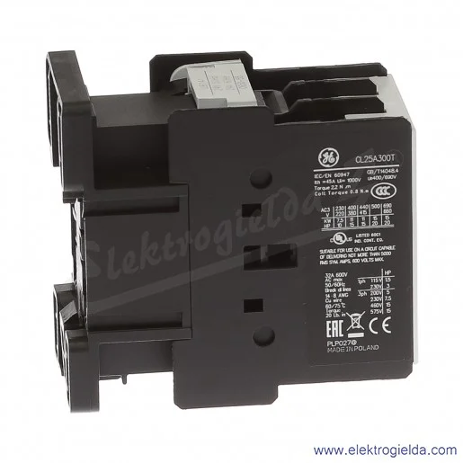 Stycznik CL25A300T6 24V AC 50/60 HZ, 11KW/400V AC-3, 45A AC-1, 3-polowy Stycznik CL25A300T6 24V AC 50/60 HZ, 11KW/400V AC-3, 45A AC-1, 3-polowy