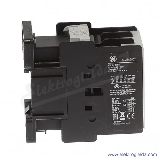 Stycznik CL25A300T9 48V AC 50/60 HZ, 11KW/400V AC-3, 45A AC-1, 3-polowy Stycznik CL25A300T9 48V AC 50/60 HZ, 11KW/400V AC-3, 45A AC-1, 3-polowy