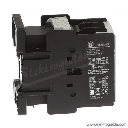Stycznik CL25A300T2 42V AC 50/60 HZ, 11KW/400V AC-3, 45A AC-1, 3-polowy Stycznik CL25A300T2 42V AC 50/60 HZ, 11KW/400V AC-3, 45A AC-1, 3-polowy
