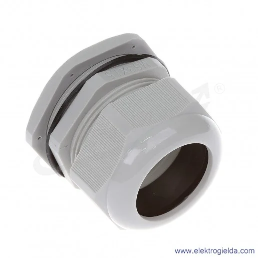 Dławnica kablowa DP-EN 63 HM szara z poliamidu, stopień ochrony IP68 w komplecie z nakrętką i płaską uszczelką Dławnica kablowa DP-EN 63 HM szara z poliamidu, stopień ochrony IP68 w komplecie z nakrętką i płaską uszczelką
