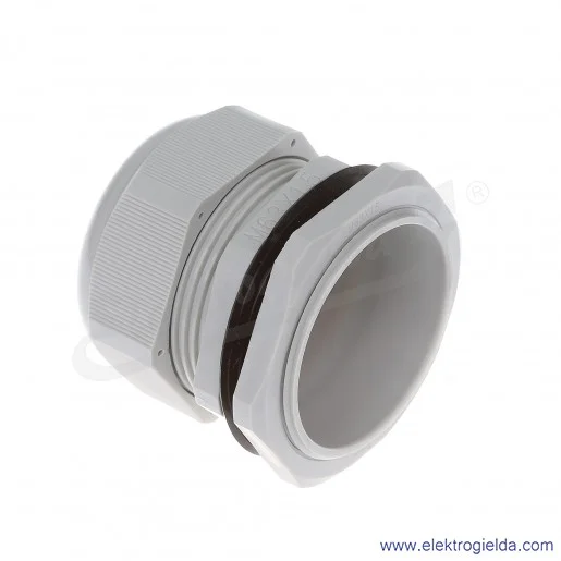 Dławnica kablowa DP-EN 63 HM szara z poliamidu, stopień ochrony IP68 w komplecie z nakrętką i płaską uszczelką Dławnica kablowa DP-EN 63 HM szara z poliamidu, stopień ochrony IP68 w komplecie z nakrętką i płaską uszczelką