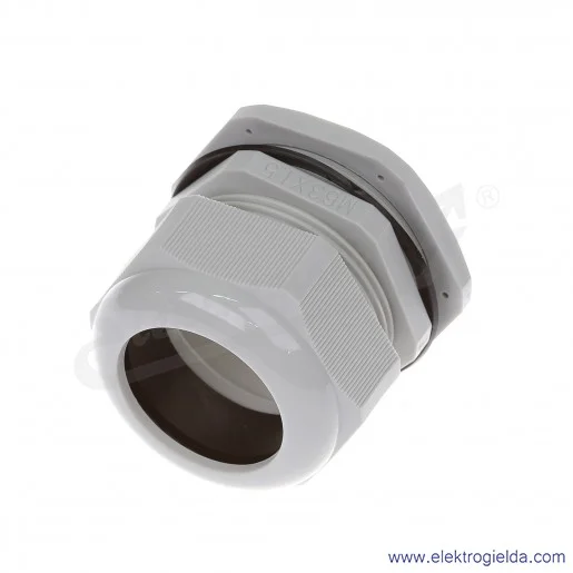 Dławnica kablowa DP-EN 63 HM szara z poliamidu, stopień ochrony IP68 w komplecie z nakrętką i płaską uszczelką Dławnica kablowa DP-EN 63 HM szara z poliamidu, stopień ochrony IP68 w komplecie z nakrętką i płaską uszczelką