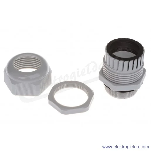 Dławnica kablowa DP-EN 40 HM szara z poliamidu, stopień ochrony IP68 w komplecie z nakrętką i płaską uszczelką Dławnica kablowa DP-EN 40 HM szara z poliamidu, stopień ochrony IP68 w komplecie z nakrętką i płaską uszczelką