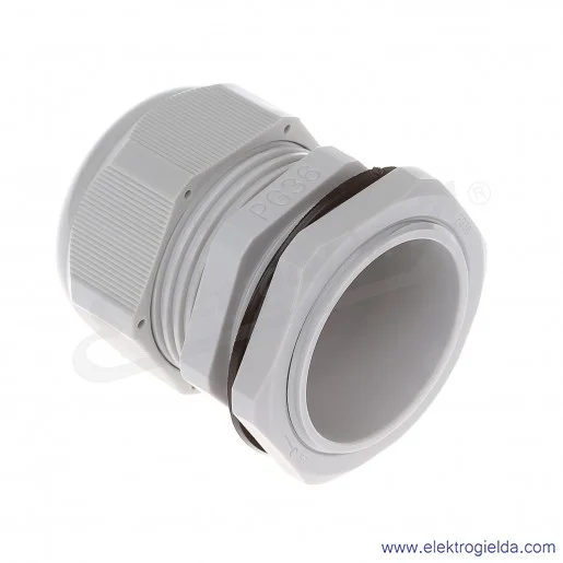 Dławnica kablowa DP 36/H szara z poliamidu, stopień ochrony IP68 w komplecie z nakrętką i płaską uszczelką Dławnica kablowa DP 36/H szara z poliamidu, stopień ochrony IP68 w komplecie z nakrętką i płaską uszczelką
