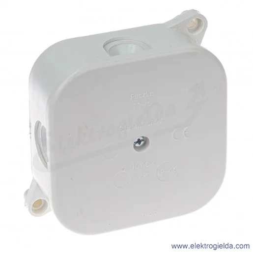 Puszka elektryczna naścienna 83012006, PO-75, 85x85mm, IP44, biała Puszka elektryczna naścienna 83012006, PO-75, 85x85mm, IP44, biała