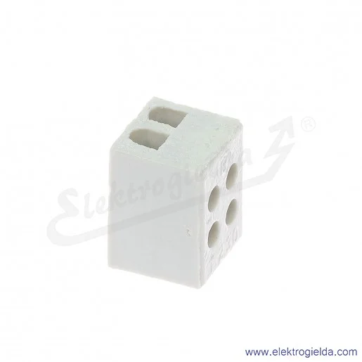 Złączka porcelanowa 44232516, ZPA 2*2.5 T232, 2,5mm2, 500V, 24A, 2 tory Złączka porcelanowa 44232516, ZPA 2*2.5 T232, 2,5mm2, 500V, 24A, 2 tory