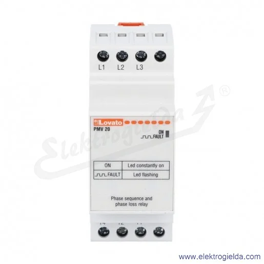 Przekaźnik kontrolny PMV20A575 Ue 208...575VAC zanik i kolejność faz Przekaźnik kontrolny PMV20A575 Ue 208...575VAC zanik i kolejność faz