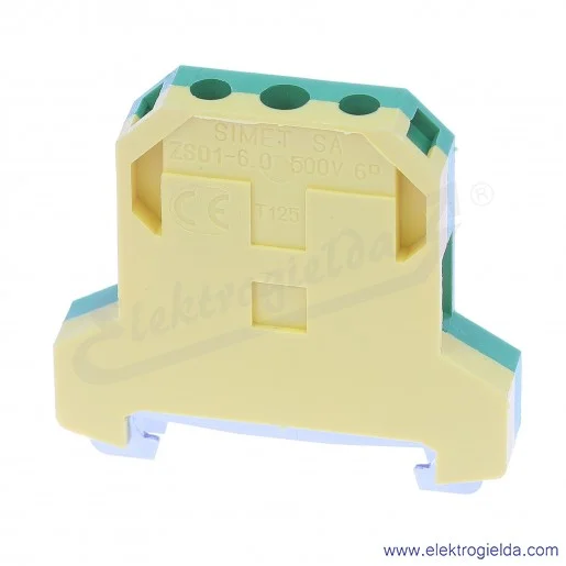 Złączka ochronna 14403319, ZSO1-6,0, żółto-zielona, śrubowa, 6mm2, 41A, 500V Złączka ochronna 14403319, ZSO1-6,0, żółto-zielona, śrubowa, 6mm2, 41A, 500V