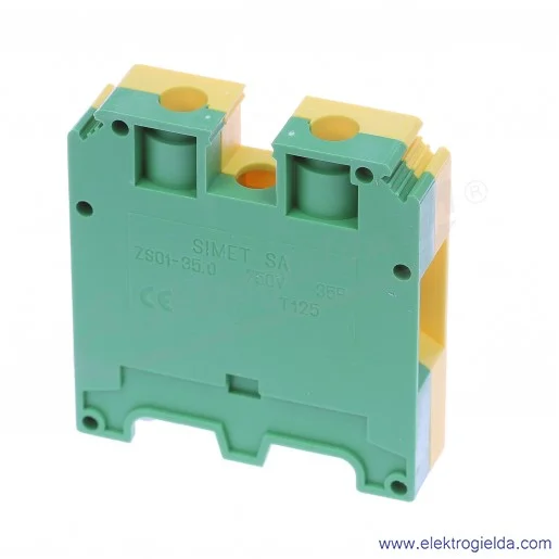 Złączka ochronna 14703319, ZSO1-35,0, żółto-zielona, śrubowa, 35mm2, 125A, 750V Złączka ochronna 14703319, ZSO1-35,0, żółto-zielona, śrubowa, 35mm2, 125A, 750V