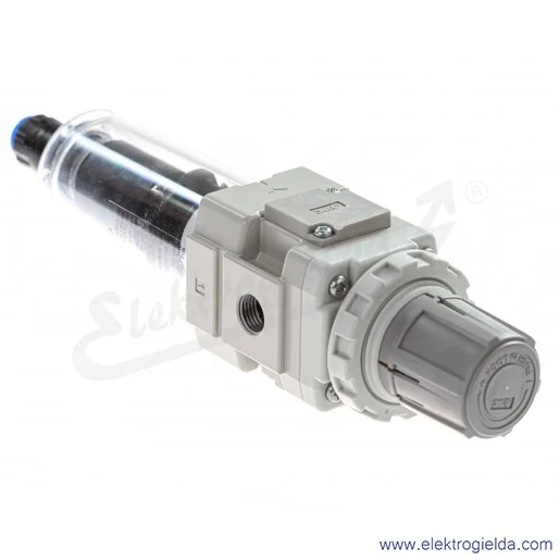 Filtroreduktor AW30-F02DH-B, G1/4, regulacja 0.5-8.5 bar, 1250 l/min, 5 µm, przyłącze manometru G1/8, automatyczny spust Filtroreduktor AW30-F02DH-B, G1/4, regulacja 0.5-8.5 bar, 1250 l/min, 5 µm, przyłącze manometru G1/8, automatyczny spust