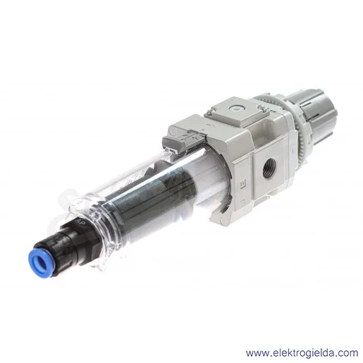 Filtroreduktor AW30-F02DH-B, G1/4, regulacja 0.5-8.5 bar, 1250 l/min, 5 µm, przyłącze manometru G1/8, automatyczny spust Filtroreduktor AW30-F02DH-B, G1/4, regulacja 0.5-8.5 bar, 1250 l/min, 5 µm, przyłącze manometru G1/8, automatyczny spust