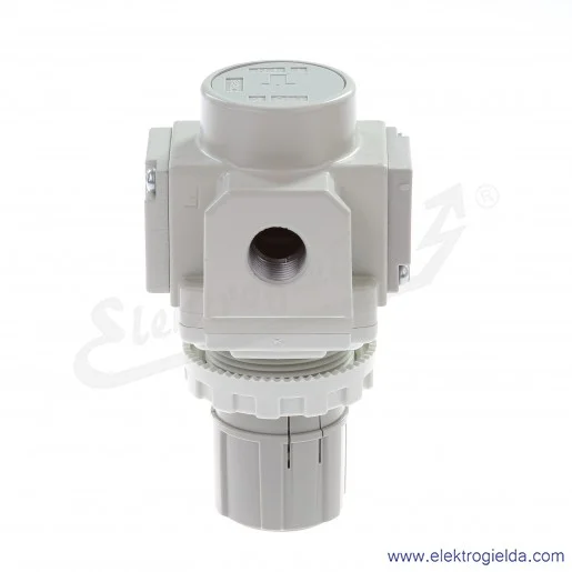 Zawór redukcyjny AR25-F02H-B, G1/4, regulacja 0.5-8.5 bar, 950 l/min, przyłącze manometru G1/8 Zawór redukcyjny AR25-F02H-B, G1/4, regulacja 0.5-8.5 bar, 950 l/min, przyłącze manometru G1/8