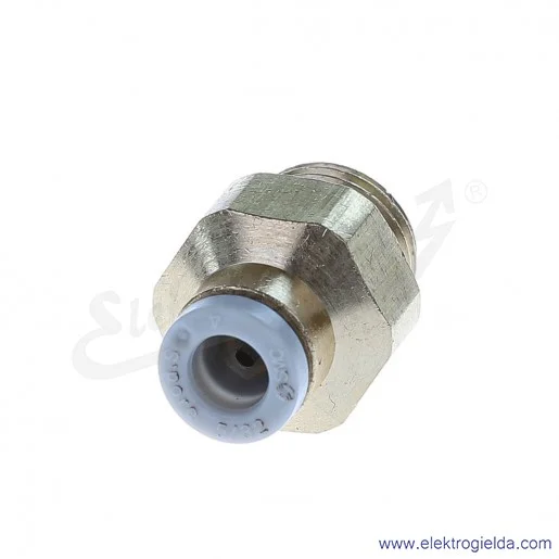 Przyłącze wtykowe proste KQ2H04-G01A, gwint G1/8, fi 4mm, sześciokąt zewnętrzny Przyłącze wtykowe proste KQ2H04-G01A, gwint G1/8, fi 4mm, sześciokąt zewnętrzny