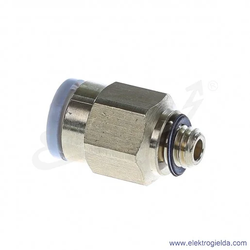 Przyłącze wtykowe proste KQ2H06-M5A, gwint M5, fi 6mm, sześciokąt zewnętrzny Przyłącze wtykowe proste KQ2H06-M5A, gwint M5, fi 6mm, sześciokąt zewnętrzny