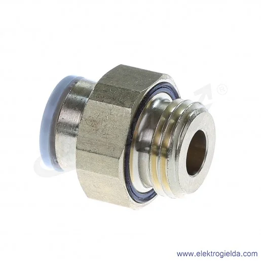 Przyłącze wtykowe proste KQ2H08-G02A, gwint G1/4, fi 8mm, sześciokąt zewnętrzny Przyłącze wtykowe proste KQ2H08-G02A, gwint G1/4, fi 8mm, sześciokąt zewnętrzny