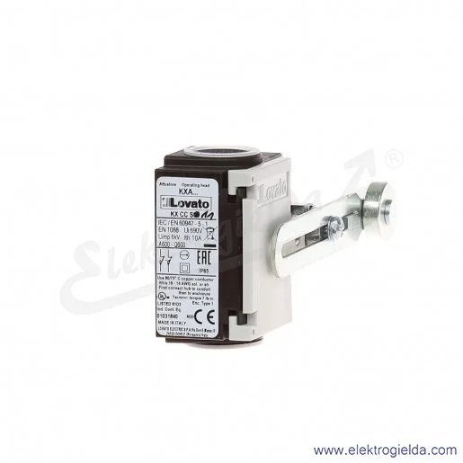 Wyłącznik krańcowy KCF2S11 dźwignia uchylna regulowana z rolką metalową 19mm, styki 1NO+1NC, obudowa plastikowa IP65 Wyłącznik krańcowy KCF2S11 dźwignia uchylna regulowana z rolką metalową 19mm, styki 1NO+1NC, obudowa plastikowa IP65
