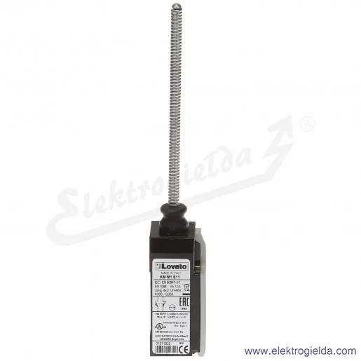 Wyłącznik krańcowy KMM1S11 dźwignia elastyczna uchylna wielokierunkowo, styki 1NO+1NC, obudowa metalowa IP65 Wyłącznik krańcowy KMM1S11 dźwignia elastyczna uchylna wielokierunkowo, styki 1NO+1NC, obudowa metalowa IP65
