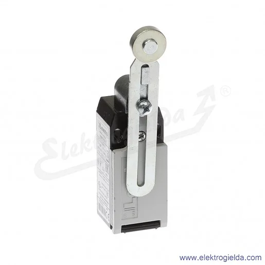 Wyłącznik krańcowy KMF2S11 dźwignia uchylna regulowana z rolką metalową 19mm, 1NO+1NC, obudowa metalowa IP65 Wyłącznik krańcowy KMF2S11 dźwignia uchylna regulowana z rolką metalową 19mm, 1NO+1NC, obudowa metalowa IP65